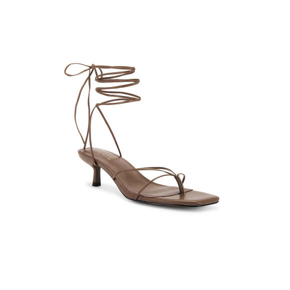 Revolve RAYE Jaden heel leather Sandal light taupe wrap tie size 7 NIB $168 msrp